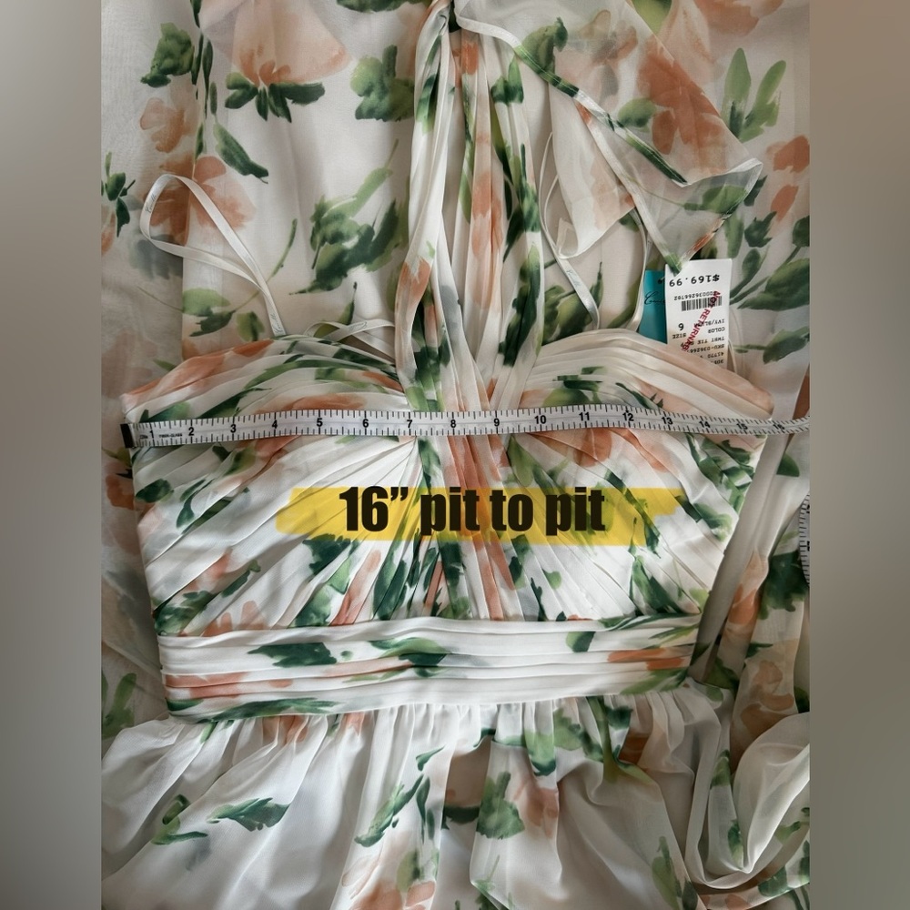 Floral tie neck halter dress - Picture 9 of 12